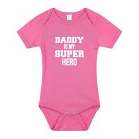 Daddy super hero geboorte cadeau / kraamcadeau romper roze voor babys / meisjes