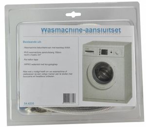 RVS Wm Aansluitset 150 cm + Kraan + Waterslot Aqua Splash