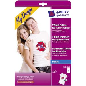 Avery-Zweckform My Design T-Shirt MD1002 Inkjet-textielfolie DIN A4 Voor licht textiel, Geoptimaliseerd voor inkjet 10 vellen