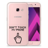 Samsung Galaxy A3 2017 Silicone-hoesje Finger Don't Touch My Phone - thumbnail