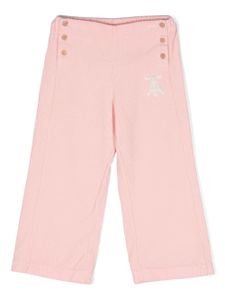 The Animals Observatory pantalon en velours côtelé à patch logo - Rose