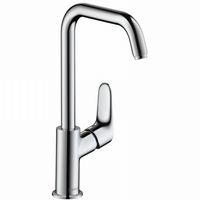 Hansgrohe Focus wastafelkraan met waste draaibare uitloop 24 cm. Chroom