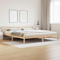 vidaXL Minimalistisch Massief Grenenhouten Bedframe Natuurlijke Afwerking 210 X 180 cm Duurzaam Ontwerp Comfortabele Slaapoplossing Binnenmeubels Slaapkamer Tweepersoons Gelakt Ruim
