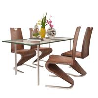 vidaXL Eetkamerstoelen 4 st kunstleer bruin