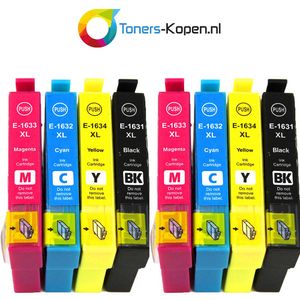 Epson set 8 stuks 16XL: Hoogwaardige Inktcartridges