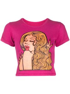 ERL t-shirt crop à imprimé graphique - Rose