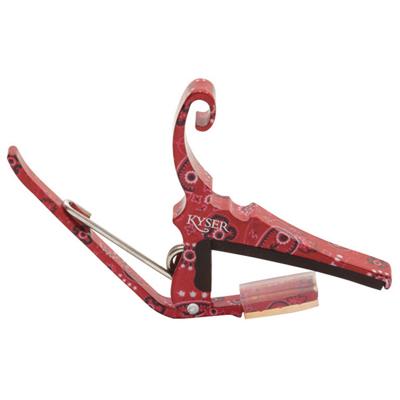 Kyser Quick-Change Acoustic Red Bandana capo voor westerngitaar