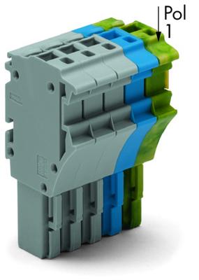 WAGO 2022-110/000-038 Connector, female Grijs, Blauw, Groen, Geel 25 stuk(s)
