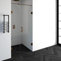 Sanituba Complete Profielloze Nisdeur 2-delig 100cm met 60cm deur koper