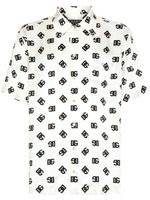 Dolce & Gabbana DG logo-print silk shirt - Blanc