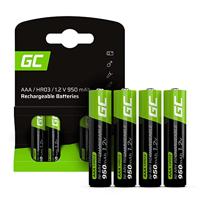 Green Cell 950mAh 1.2V 4 stuks voorgeladen Ni-MH AAA-batterijen - oplaadbare batterijen AAA/Micro, klaar voor gebruik, hoge prestaties, lage zelfontlading, oplaadbare batterij, zonder geheugeneffect