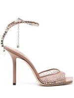 Jimmy Choo sandales Saeda 100 mm à ornements en cristal - Rose - thumbnail