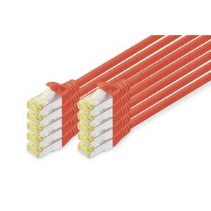 Digitus DK-1644-A-010-R-10 RJ45 Netwerkkabel, patchkabel CAT 6A S/FTP 1.00 m Rood 1 stuk(s)