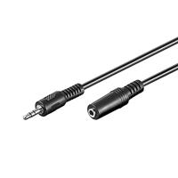 Goobay 50432 koptelefoon- en audio-verlengkabel AUX; 3-pin; 3,5 mm jack 3,5 mm stekker (3-pins, stereo) naar jack 3,5 mm jack (3-pins, stereo), zwart, 3 meter