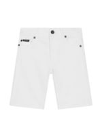 Dolce & Gabbana Kids short en jean à plaque logo - Blanc