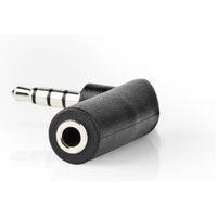 Stereo-Audioadapter | 3,5 mm Male - 3,5 mm Female | 90° Gehoekt | 4-Polig | 10 St | Zwart