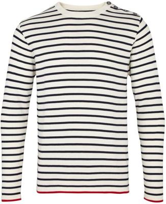 Kronstadt Heren Trui Oscar Wit Gestreept Slim Fit Kronstadt Heren Trui Oscar Wit Gestreept Slim Fit