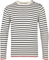 Kronstadt Heren Trui Oscar Wit Gestreept Slim Fit