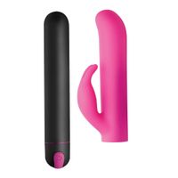 XL Bullet & Rabbit Silicone Sleeve - Pink - thumbnail