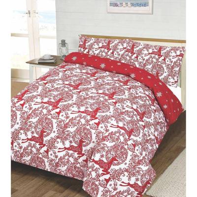 Dekbedovertrek Rendier Rood - 140x200cm + 1 Kussensloop 60x70cm