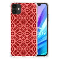 Apple iPhone 11 Doorzichtige Silicone Hoesje Batik Rood