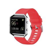 By Qubix - Compatible met Fitbit Blaze sport horloge band/siliconen alleen voor Compatible met Fitbit Blaze - Rood - Compatible fitbit bandje