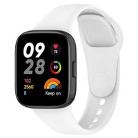 By Qubix - Siliconen bandje - Wit - Compatible met Xiaomi Redmi Watch 3 - Compatible Xiaomi bandje