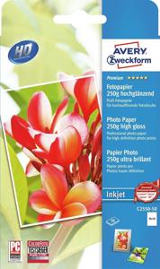 Avery-Zweckform Premium Photo Paper Inkjet C2550-50 Fotopapier 10 x 15 cm 250 g/m² 50 vellen Hoogglans