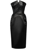 Maison Margiela robe mi-longue Cintzed en satin - Noir - thumbnail