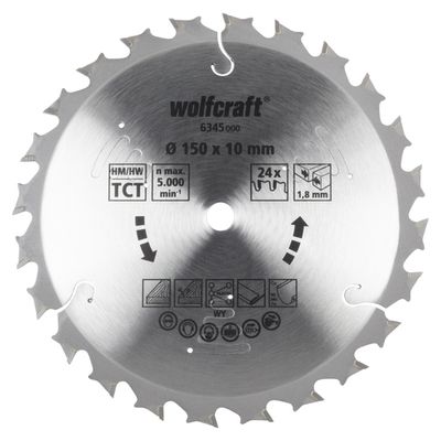 Wolfcraft 6347000 Cirkelzaagblad 190 x 30 x 1.8 mm Aantal tanden: 24 1 stuk(s)