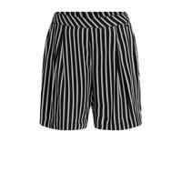 WE Fashion gestreepte loose fit short zwart/wit
