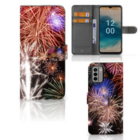 Nokia G22 Wallet Case met Pasjes Vuurwerk