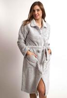 Lichtgrijze damesbadjas met knopen-l