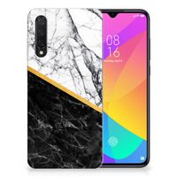 Xiaomi Mi 9 Lite TPU Siliconen Hoesje Marmer Wit Zwart - Origineel Cadeau Man - thumbnail