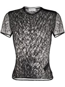 Blumarine t-shirt à transparent en point d'esprit - Noir