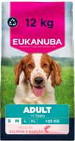 Eukanuba Hondenvoer Droog met zalm & gerst voor kleine en middelgrote rassen – premium droogvoer voor volwassen honden, 12 kg