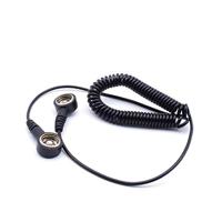 QUADRIOS GmbH ESD bescherming spiraalkabel aardingskabel 10 mm drukknop beide zijden spiraalkabel 1,8 m professionele antistatische accessoires (norm EN 61340-5-1)