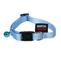 Halsband voor kat nylon uni blauw 12 MMX20-30 CM