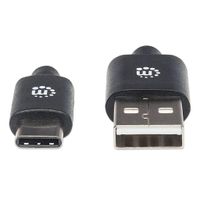 Manhattan USB-kabel USB 2.0 USB-C stekker, USB-A stekker 1.00 m Zwart UL gecertificeerd 353298 - thumbnail