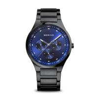 Bering 11740-727 Zwart geborsteld Horloge Blauw