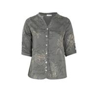 Paprika top met all over print en pailletten grijs/goud/antraciet