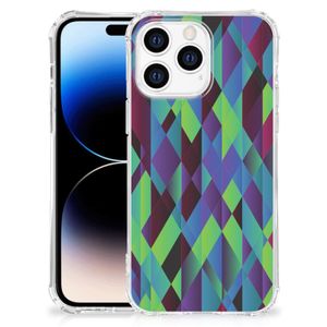 Apple iPhone 14 Pro Max Shockproof Case Abstract Green Blue