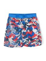 Moncler Enfant short de bain imprimé - Bleu