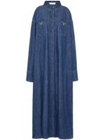 Valentino Garavani robe en jean à logo VGOLD - Bleu