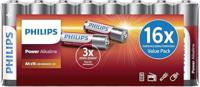 Philips Voordeelverpakking AA-Batterijen - Alkaline Batterijen in Pak van16 Stuks - Alkaline Batterijen - LR6 - Houdbaar tot 10 Jaar - Geschikt voor Verschillende Apparaten - Cadmium en Kwik Vrij