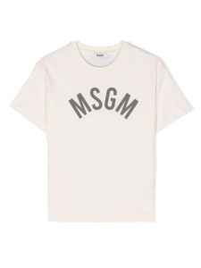 MSGM Kids t-shirt en coton à logo imprimé - Blanc