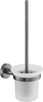 Saqu Eurotrend toiletborstel met wandhouder geborsteld zwart