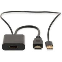 HDMI-Adapter | HDMI Connector | DisplayPort Male / USB-A Male | Verguld | Recht | PVC | Zwart | 1 - thumbnail