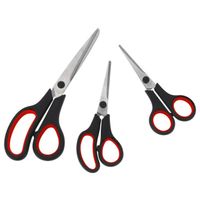 3x stuks scharen/scharenset met rood handvat 14/15/21 cm - Hobbyschaar