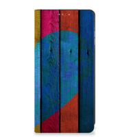 Samsung Galaxy A25 Book Wallet Case Wood Heart - Cadeau voor je Vriend